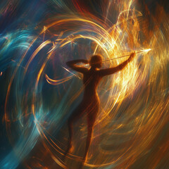 Wall Mural - modern zodiac sign illustration with trendy blur effect