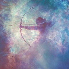 Wall Mural - modern zodiac sign illustration with trendy blur effect