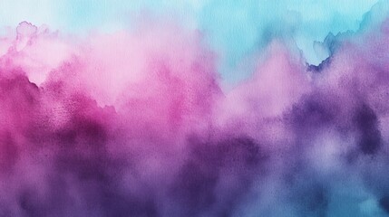 Poster - Watercolor painting creating abstract pink and purple gradient background