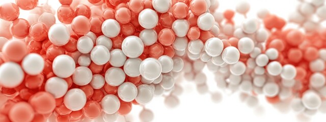 Poster - Abstract Molecular Structure with White and Pink Spheres