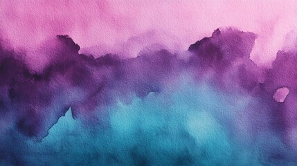 Poster - Watercolor painting creating abstract pink, purple and blue background
