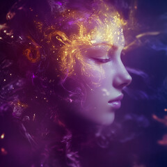 Wall Mural - modern zodiac sign illustration with trendy blur effect