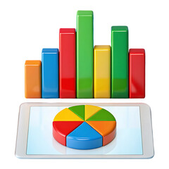 Poster - Colorful charts and graphs on a tablet.