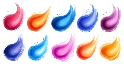 Poster - Colorful brushstrokes creating dynamic and abstract shapes