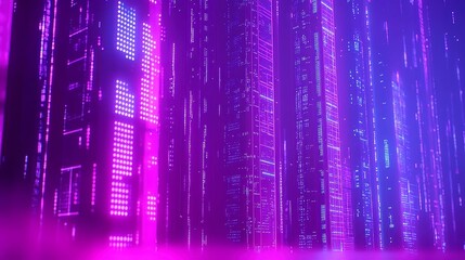 Poster - Digital Urban Symphony, intricate urban landscape woven with vibrant digital grids, data streams linking skyscrapers, holographic overlays, atmospheric illumination, hyper-realistic detail.