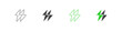 © Zhenia - Two lightning bolts fast charging vector outline and flat icons set. High-speed charging symbols.