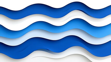 Poster - abstract layers of ocean blue and white create a serene and calming background effect