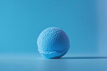 Aufkleber - Bright blue ice cream scoop on a smooth surface creating a refreshing dessert experience