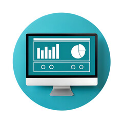 Poster - Computer screen displaying charts and graphs.