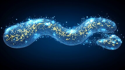 Poster - Abstract Microscopic Lifeform with Luminous Connections and Sparkling Details