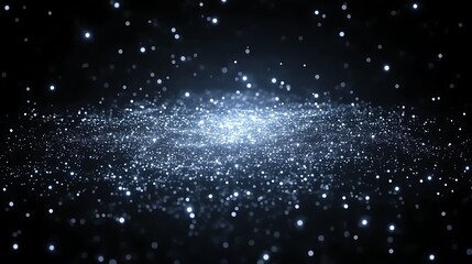 Poster - Celestial dust cloud with shining particle, galaxy shimmer texture with luminous flare