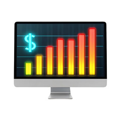 Poster - Financial growth chart on computer screen.