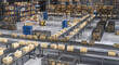 © tiero - Cardboard boxes moving on conveyor belts in distribution warehouse