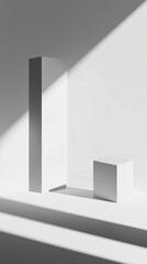 Poster - Geometric Abstraction: Minimalist composition featuring a striking interplay of light and shadow on abstract geometric shapes, creating a captivating study in form and contrast.