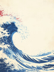 Poster - Wave's Majesty: This artwork captures the raw power of a wave. Witness the cresting water in this artistic portrayal of the ocean's force.