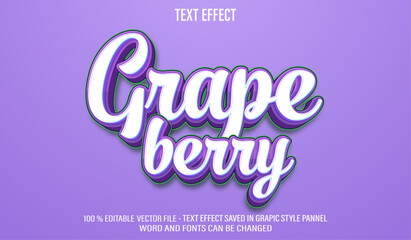 Poster - grape berry 3d editable text effect style