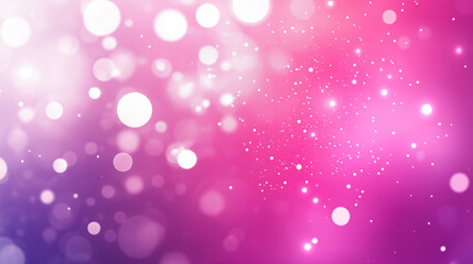 Abstract blurred pink and purple background with white bokeh lights, glitter and sparkles, shiny light particles