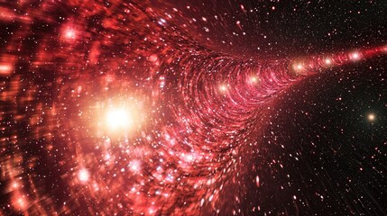 Wall Mural - an image depicting interstellar views in red.