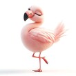 © Stock4u2024  - Pink Flamingo's Grace: A charming flamingo strikes a pose, exuding an air of peace. capturing the adorable nature and beauty of this graceful creature