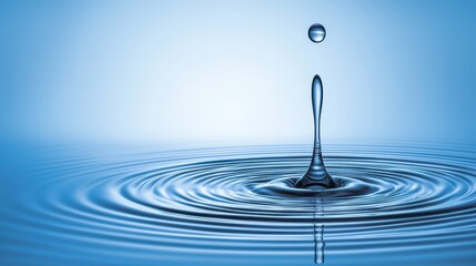 Wall Mural - mesmerizing macro photography, a water drop creates stunning ripples