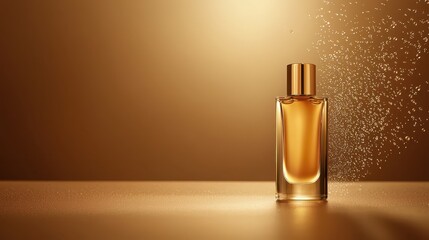 Wall Mural - elegant perfume bottle enveloped in a refreshing splash of pure water freshness