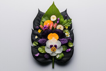 Poster - a bouquet of flowers on a white background