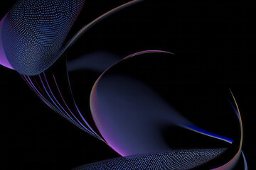 Poster - a black background with a blue and purple swirl