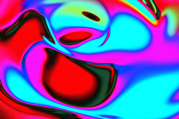 Poster - a colorful abstract painting with a red and blue swirl