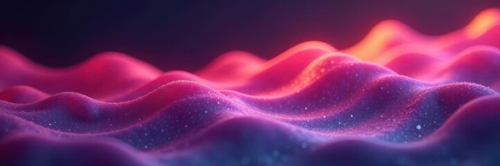 Wall Mural - Ethereal, glowing pink and orange waves ripple across a dark backdrop , pink, pattern, star