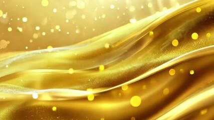 Poster - Abstract golden background with dynamic waves and bright lens flares creating a luminous atmosphere, Abstract gold background with lens flares and waves VJ Seamless