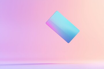 Poster - Futuristic Holographic Credit Card Concept on Gradient Background for Financial Visuals
