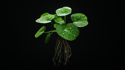 Poster - a plant with water droplets on it