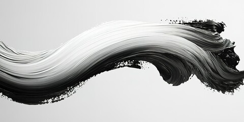 Poster - Elegant brushstroke in black and white showcasing artistic expression and creativity