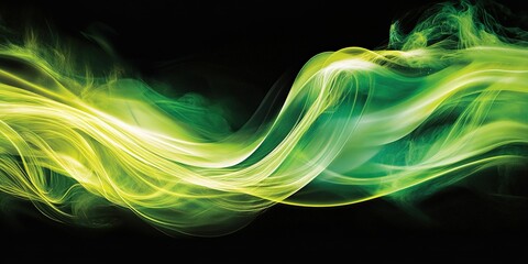 Fototapete - Colorful abstract wave pattern flowing through a dark background creates a sense of movement and energy