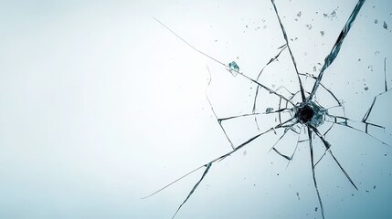 Wall Mural - closeup of shattered glass with water droplets, a study in texture and fragility