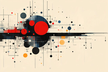 Poster - Abstract Networked Dots and Lines: A sophisticated and modern abstract design featuring a complex network of interconnected dots and lines, creating a sense of data flow and interconnectedness. 