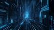 © Farid - A digital vector illustration featuring thin blue circuit traces against a dark technology-themed background, ideal for tech-related designs
