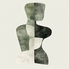 Poster - Abstract art depicts a minimalist figure with geometric forms