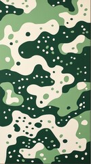 Poster - An abstract artwork featuring layered shapes in different shades of green