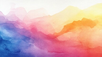 Wall Mural - a multicolored watercolor abstract artwork with blended color gradients