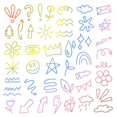 Poster - Various kinds of Doodle artwork with various shapes and shapes that are cute 