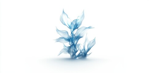 Wall Mural - a digitally rendered illustration of translucent blue plant life