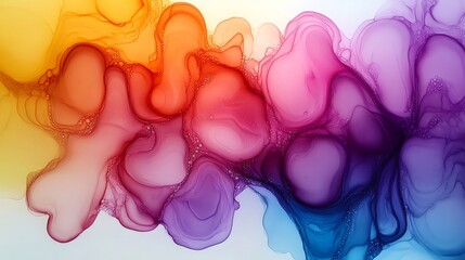 Poster - Colorful abstract alcohol ink painting creating stunning fluid art
