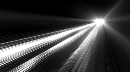 Poster - dynamic monochrome abstract motion blur composition with bright light