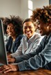 © Derek Brumby - Diverse Female Professionals Collaborating in Modern Office Setting