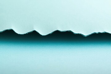 Poster - Abstract aqua paper texture with torn edges creating a dramatic contrast and minimalist aesthetic perfect for background