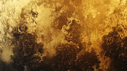 Poster - Swirling golden textures create a captivating visual display. The dynamic patterns suggest fluidity and depth, inviting exploration of the shimmering surface