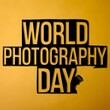 © Vect Village - World photography day greeting background with camera silhouette vector and simple stylish texts