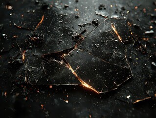 Poster - Dynamic interplay of torn metallic sheets under crisp, high-contrast illumination