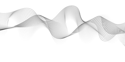 Fototapete - Abstract grey, white smooth element swoosh speed wave modern stream background. Wave with lines created using blend tool. Abstract frequency sound wave lines and twisted curve lines background.	